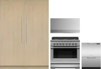 5 Piece Package Includes Refrigerator, Freezer, Range, Hood And Dishwasher